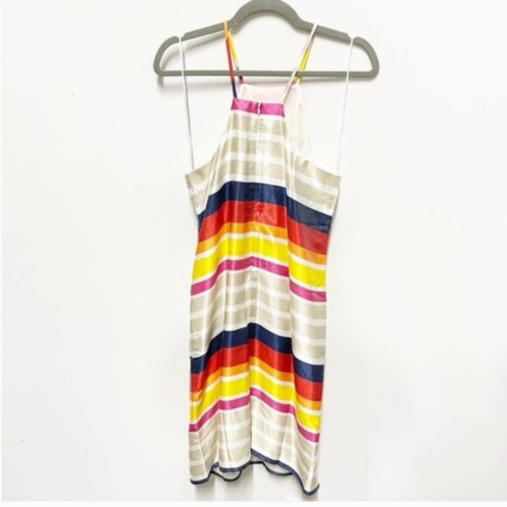 Trina Turk Vanah Striped Cocktail Halter Dress Sz M - Picture 4 of 6